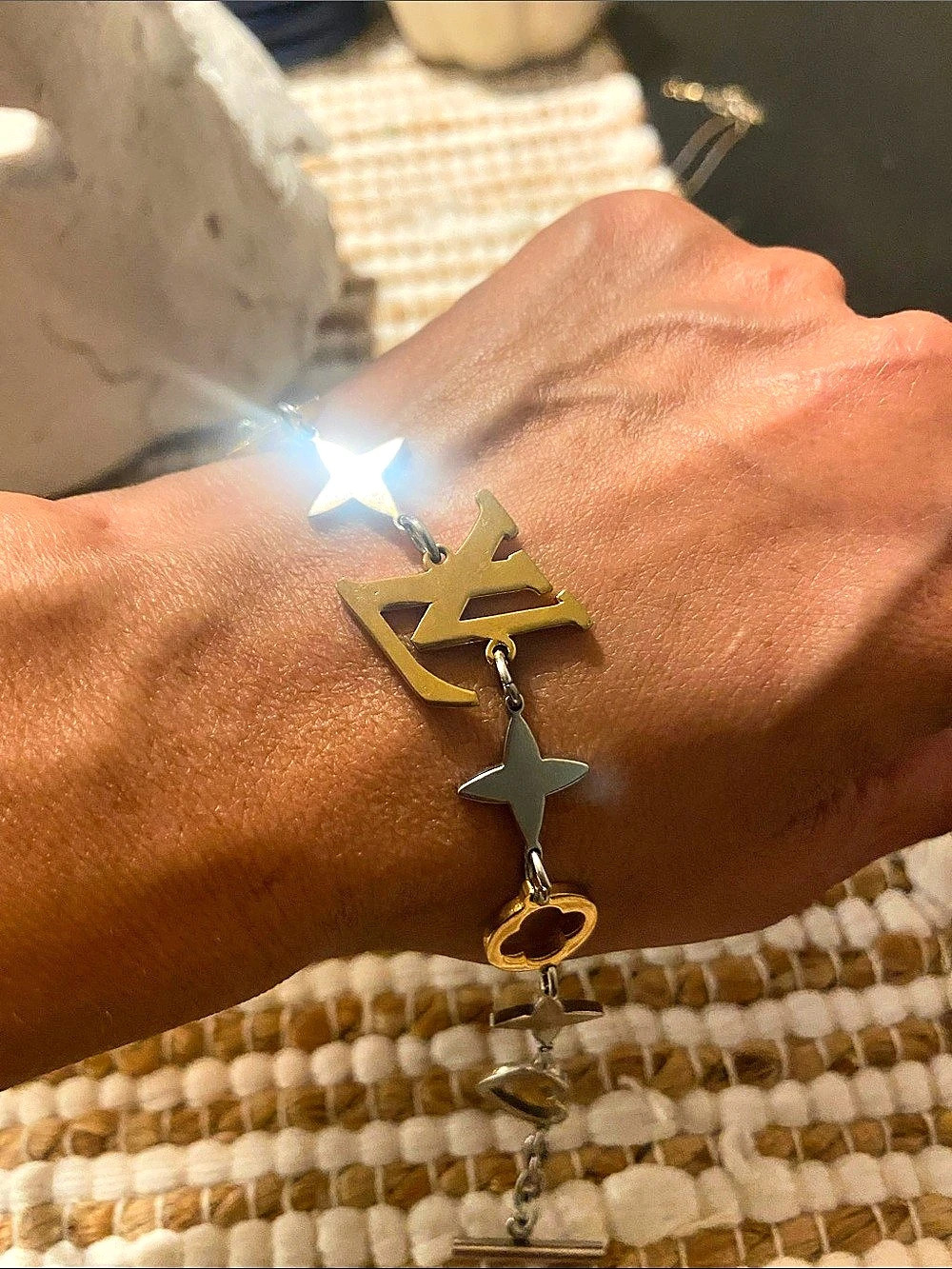 Mixed Metal Charm Bracelet